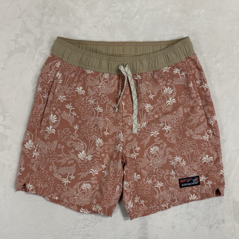 PATAGONIA Stretch Wavefarer 16 Volley Board‎ Shorts Small Pink Floral Surf Swim